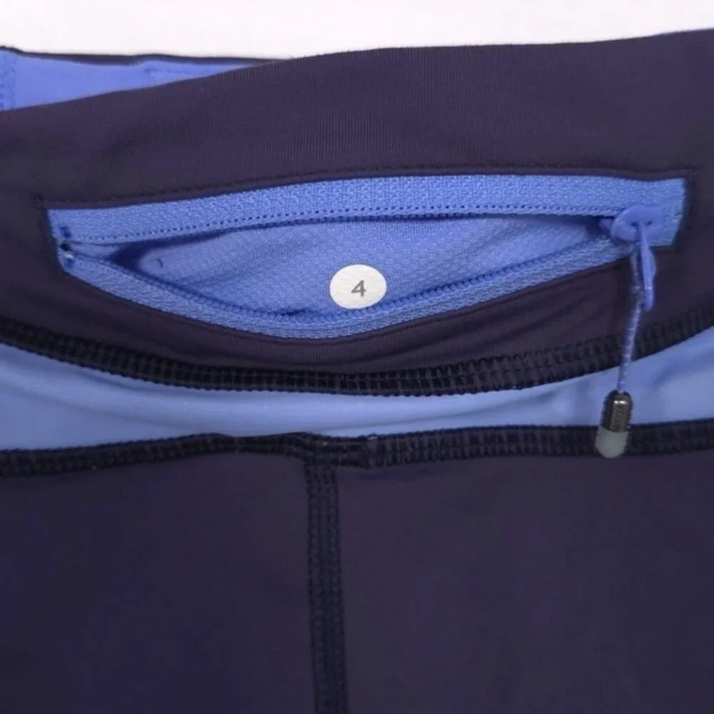 Lululemon Women's Leggings Size 4 Chase Me Crop II Cadet Blue Navy‎ Lullaby
